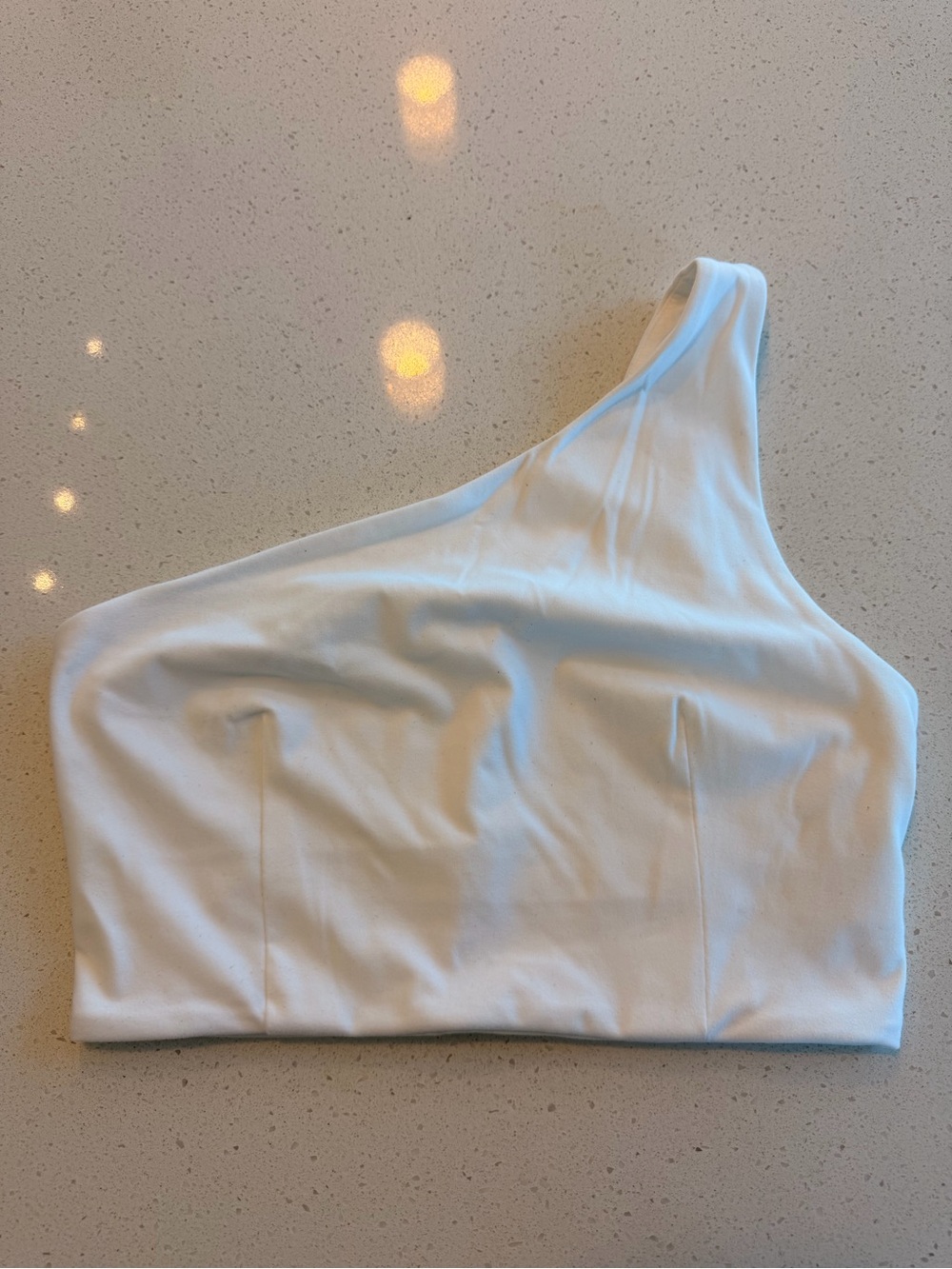 Alphalete One-Shoulder White Women's sports bra